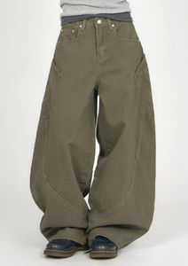 Diagonal Pocket Section Cotton Pants PA063