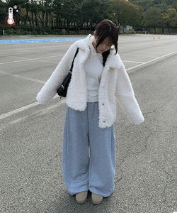 Corbin side pintuck Fleece-lined wide training pants