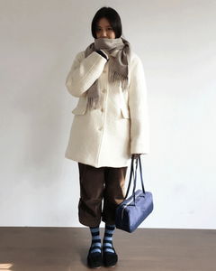 Eclair bouclé half coat