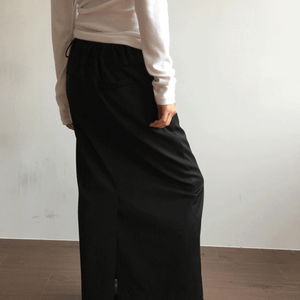 리즐 슬릿 롱 스커트 (2color)