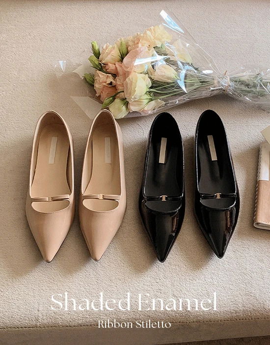 셰드 에나멜 리본 스틸레토