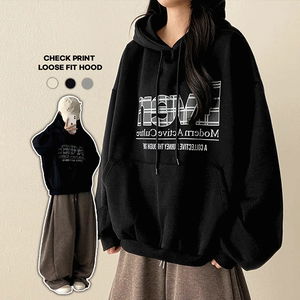 리카 체크 포인트 기모후드 (3color)