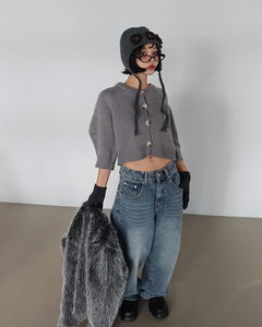 플라워 패치 귀도리 비니 햇