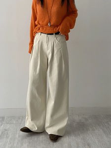 227褶褲口寬鬆棉質長褲