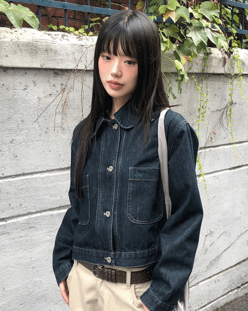 口袋水洗牛仔夾克