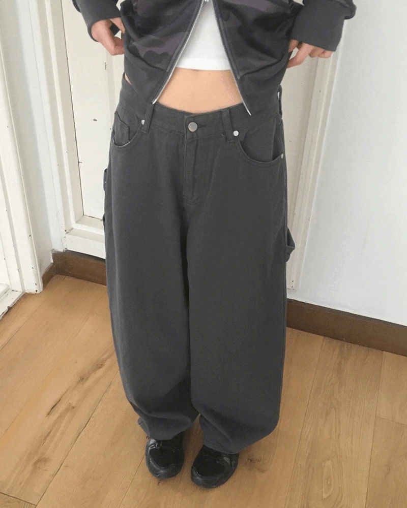 Fur Carpenter Work Pocket Cotton Pants