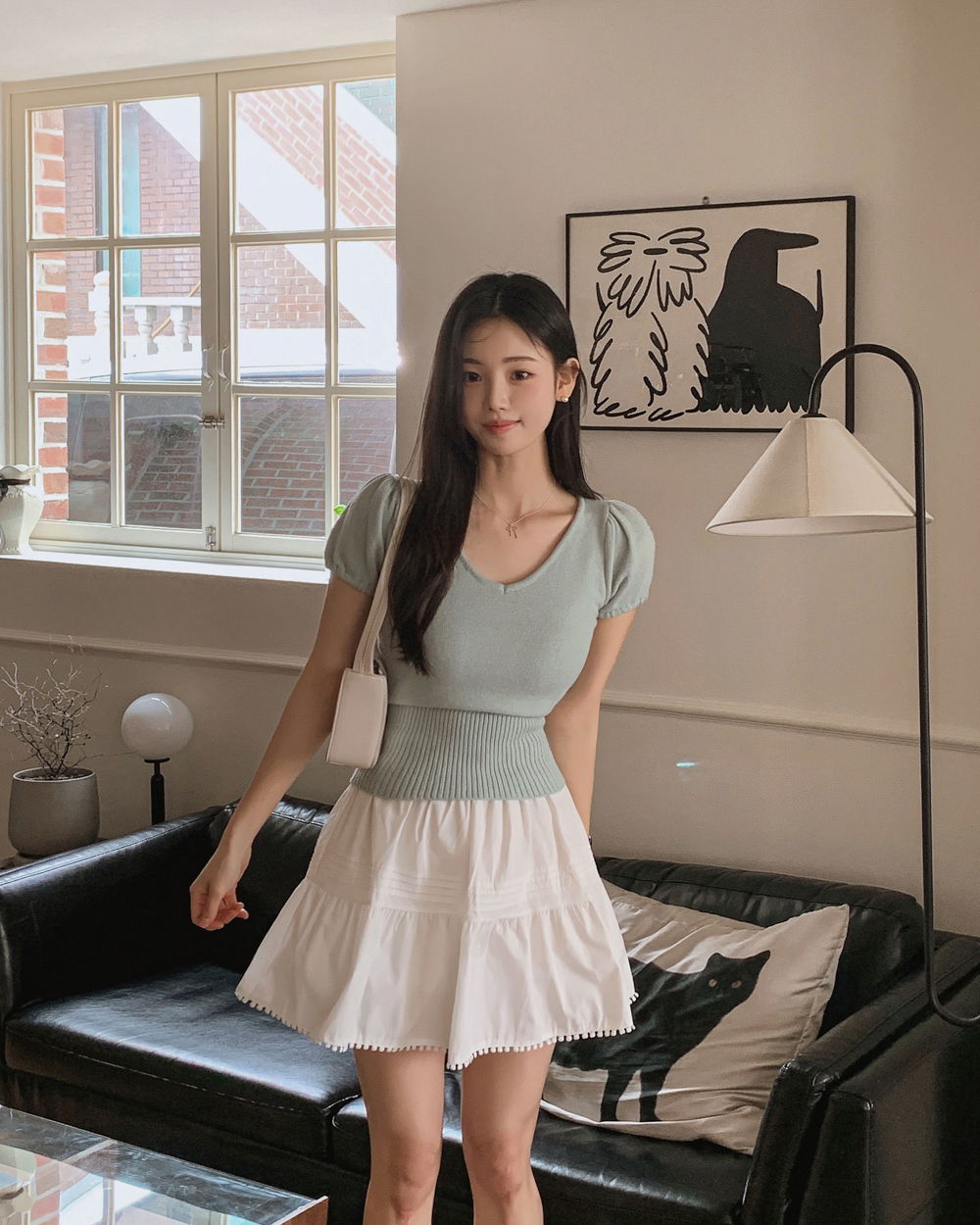 반팔 티셔츠 모델 착용 이미지-S1L26