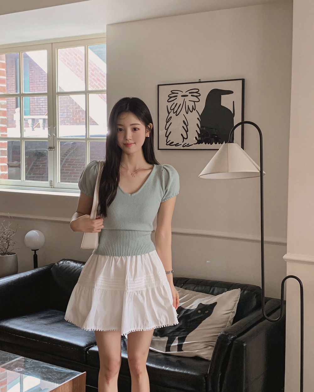 반팔 티셔츠 모델 착용 이미지-S1L37