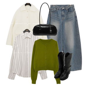 데님,코트,셔츠 코디