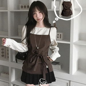 로빈 스트랩 뷔스티에 + 퍼프 블라우스