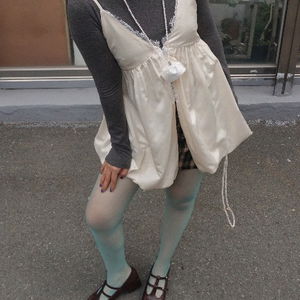 SATIN HOOK BALLOON MINI DRESS (IVORY, BLACK 2COLORS)