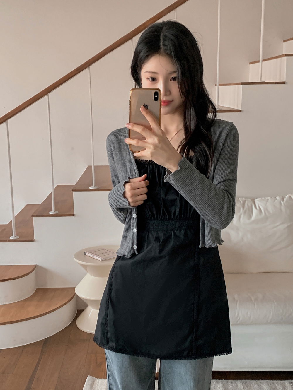 카디건 모델 착용 이미지-S1L43