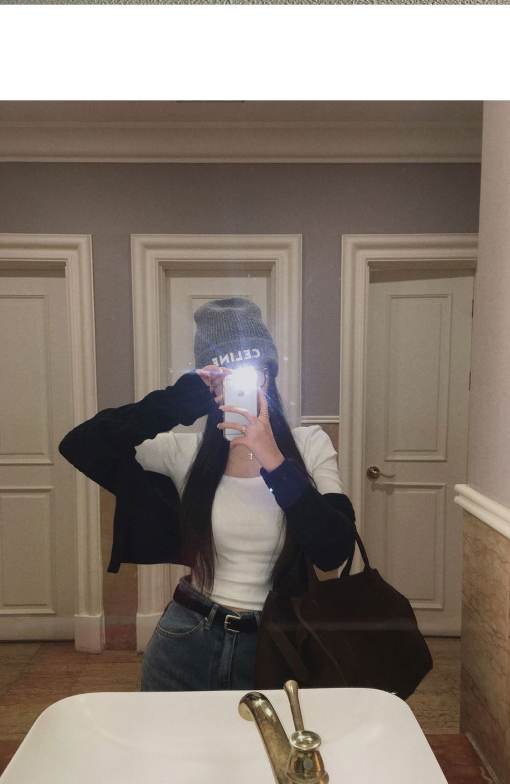 가방 크림 색상 이미지-S1L8