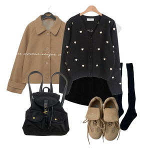 양말,반팔티,코트 코디