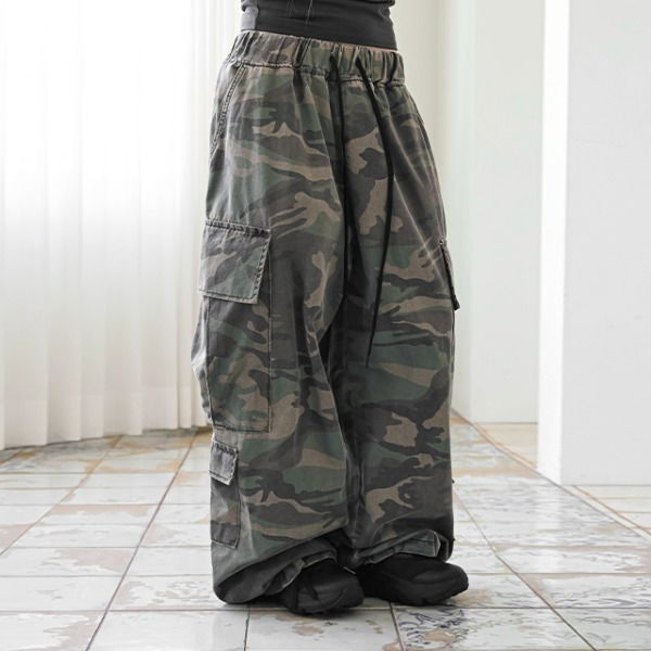 迷彩寬鬆工裝長褲