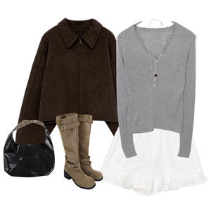 大衣,短褲,長袖上衣 코디