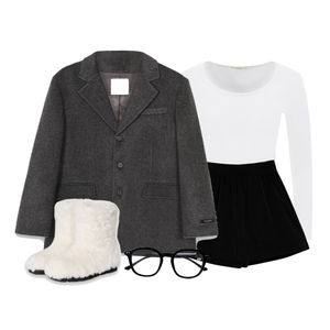 긴팔티,반바지,코트 코디