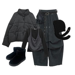 팬츠,패딩자켓,세트 코디