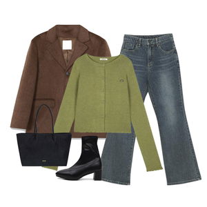 coat,jeans,Cardigan/Vest 코디