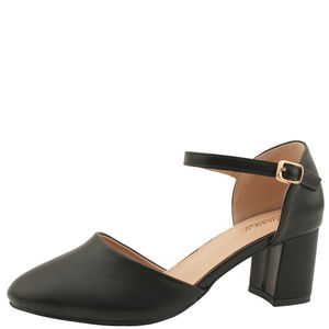 라운드토 메리제인 하이힐 6cm 블랙