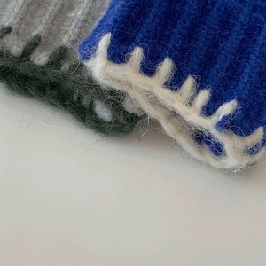 프루 배색 니트 집업