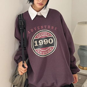 빅사이즈 55-100 규이빈 빈티지 레터링 오버핏 긴팔 맨투맨