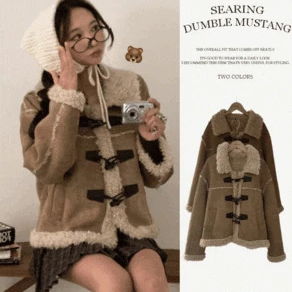 시어링 떡볶이 무스탕 뽀글이 덤블 자켓