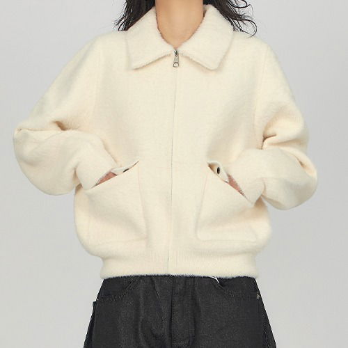 Fuzzy Cross Zip-Up ZI015