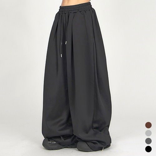 Two-Tuck Wide String Pants PA065