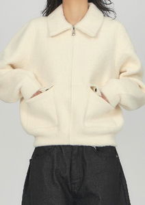 Fuzzy Cross Zip-Up ZI015