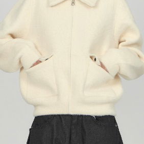 Fuzzy Cross Zip-Up ZI015