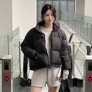 (구스다운//거위솜털90%) 윌즈 겨울 구스다운 오버핏 투웨이 집업 숏패딩 푸퍼점퍼