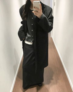 파인울 체크 롱 코트 (2color) *브라운 당일 발송 가능
