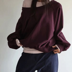 모브 원숄더 오프 맨투맨 (2color)