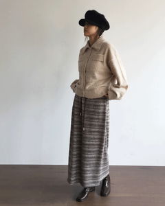 Molly Stripe Knitwear Long Skirt