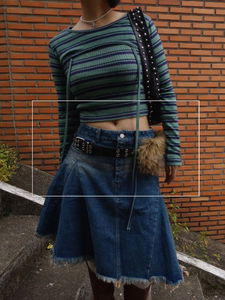 FUR EYELET WIDE BELT