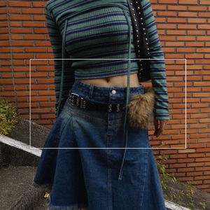 FUR EYELET WIDE BELT