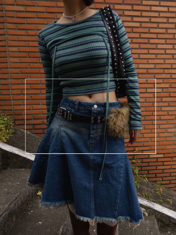 FUR EYELET WIDE BELT