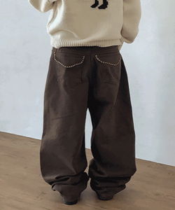 Tobni Pocket Point Wide Cotton Pants