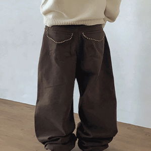 토브니 포켓 포인트 와이드 코튼 팬츠