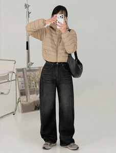 누빔후드경량패딩 -파우치포함/3color