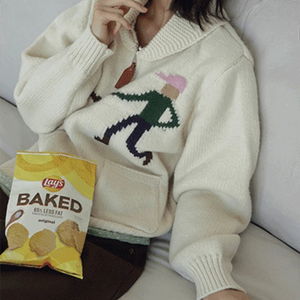 버넌 코위찬 카라 니트 집업