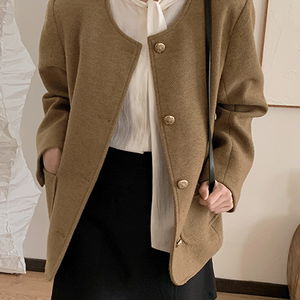 마로닌 라운드넥 트위드 울 자켓 84763