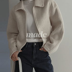 모베르 울 70% 핸드메이드 카라 집업 자켓