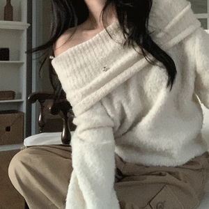 스린 울10% 오프숄더 니트 -3 color