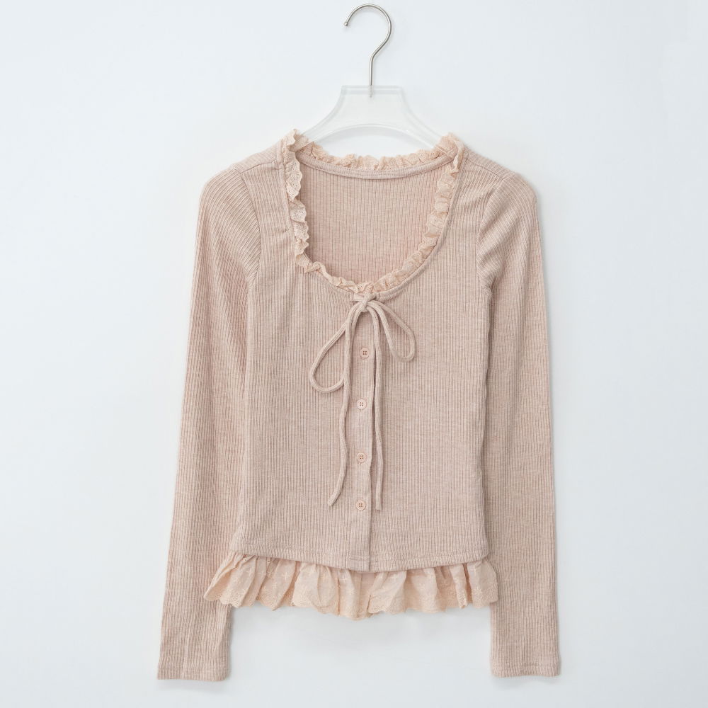 블라우스 크림 색상 이미지-S1L11