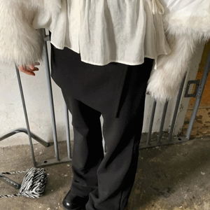 스텝 사선 레이어드 스커트 치마바지 슬랙스 부츠컷 팬츠 2 color