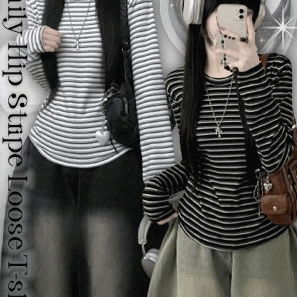 기모단가라스트라이프라운드여유핏긴팔티(5color)