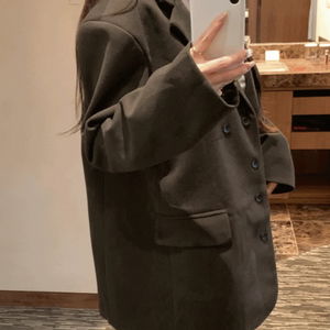 (겨울신상/모델소장) 하프 언발 버튼 도톰 울자켓 (2color)