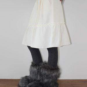 (*) SUEDE FRILL MIDI SKIRT (3color)